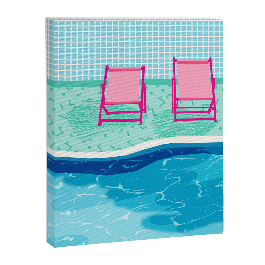 Vay-K - abstract memphis throwback poolside swim team palm springs vacation socal pool hang Canvas Print Gallery Image 6