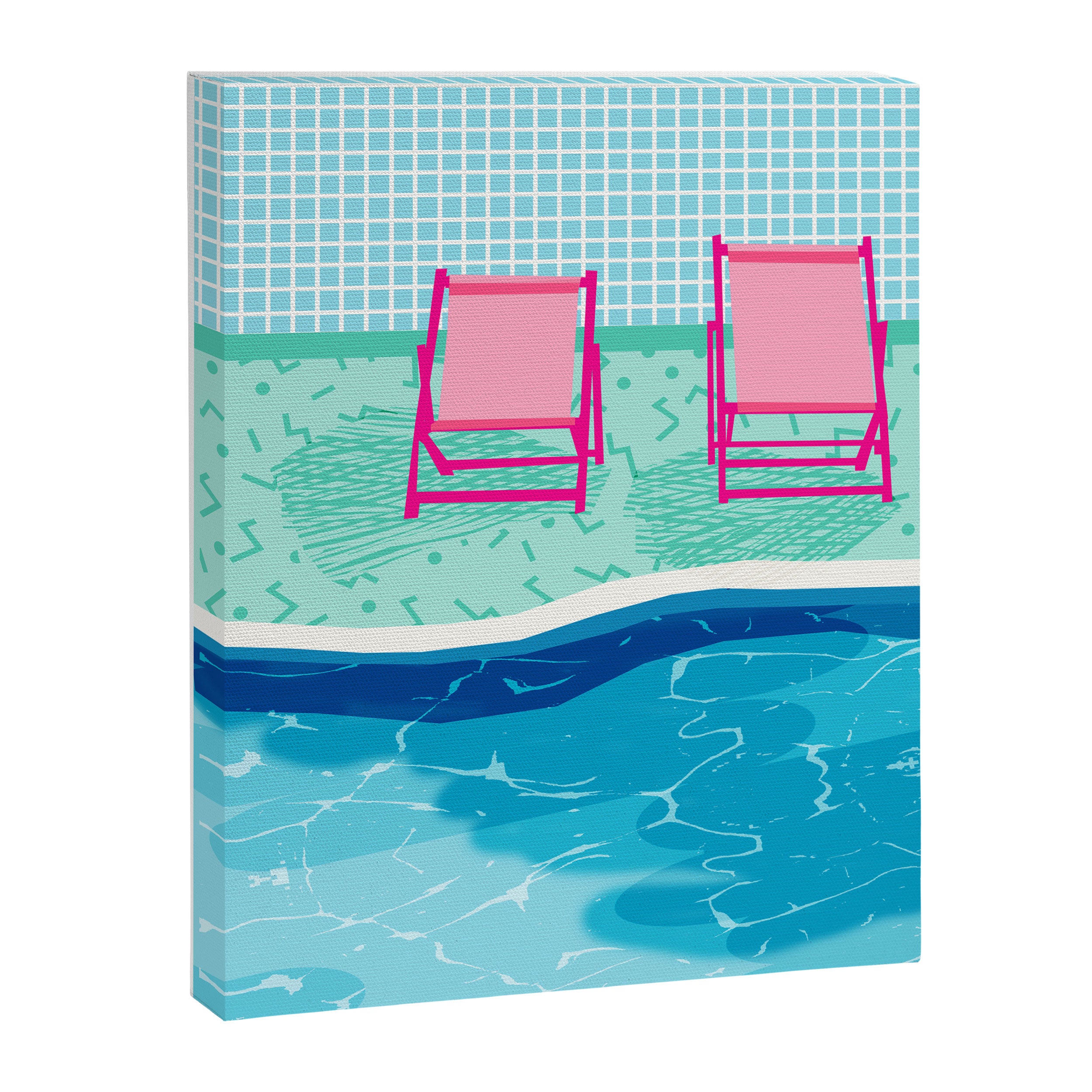 Vay-K - abstract memphis throwback poolside swim team palm springs vacation socal pool hang Canvas Print Gallery Image 6