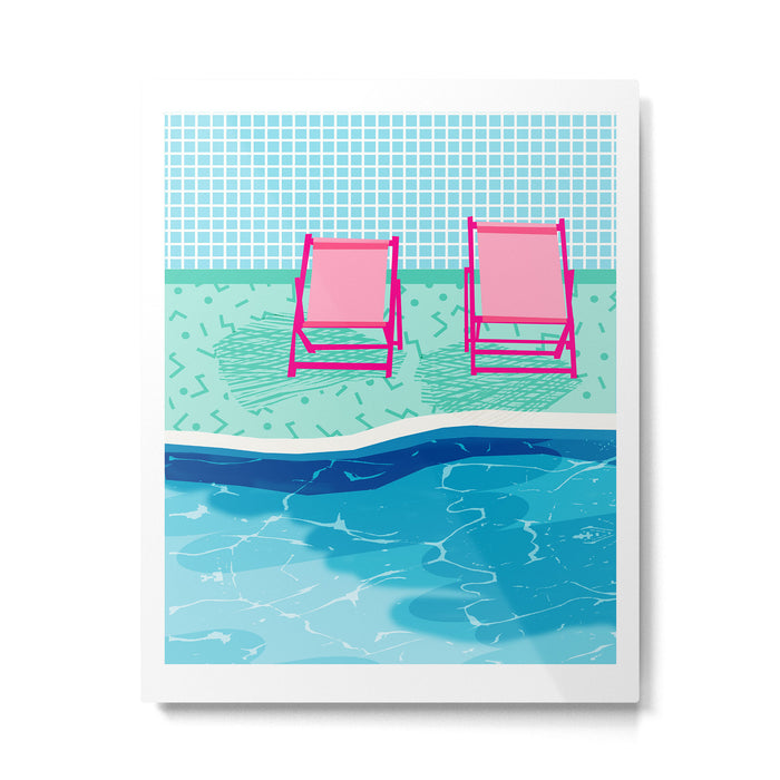 Vay-K - abstract memphis throwback poolside swim team palm springs vacation socal pool hang Metal Print Gallery Image 1