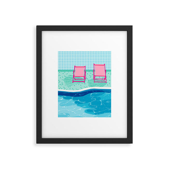 Vay-K - abstract memphis throwback poolside swim team palm springs vacation socal pool hang Framed Art Print Gallery Image 1