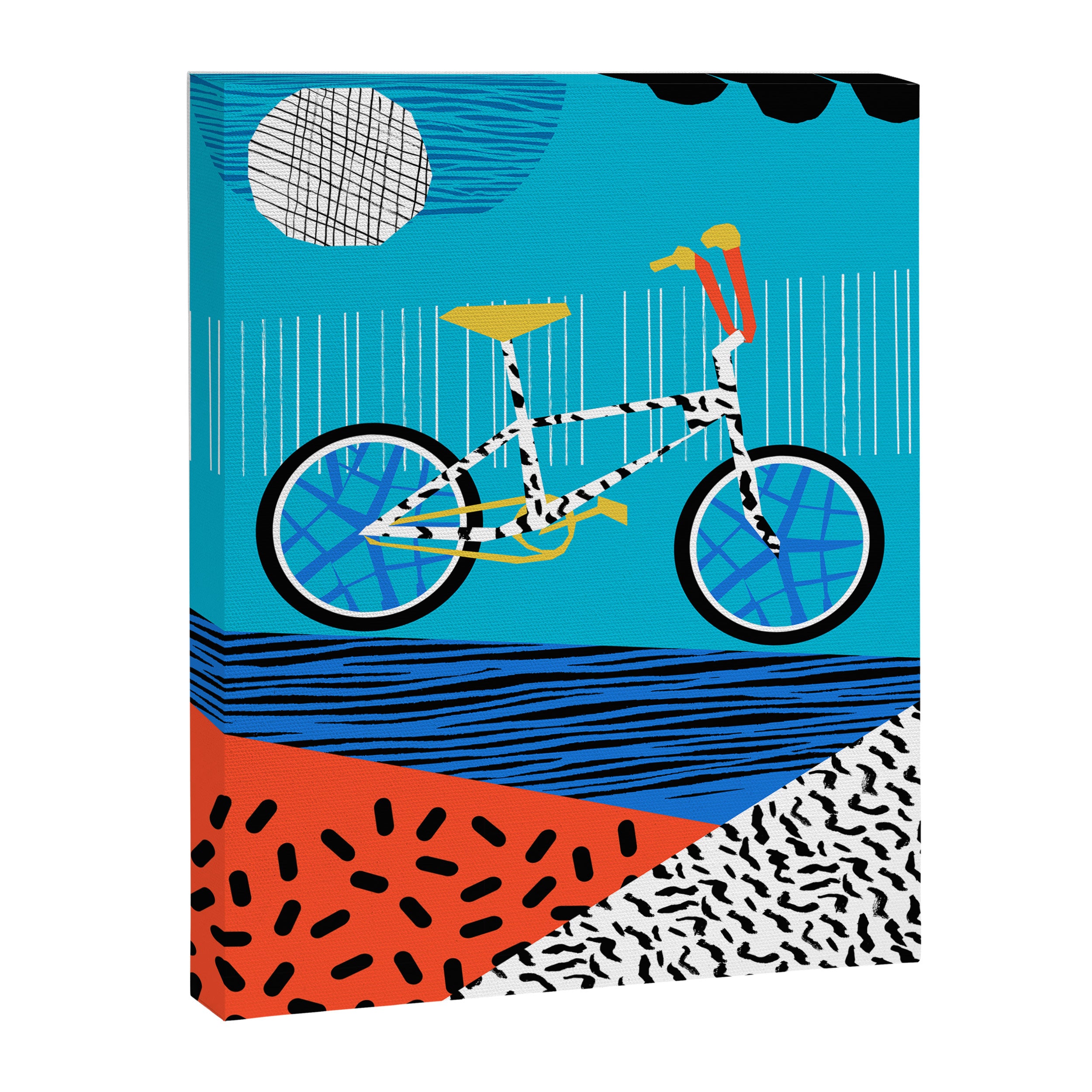 Wheelie - roger decoster bmx, bikes, bike, bicycle art print, cycling, sports art print Canvas Print Gallery Image 6