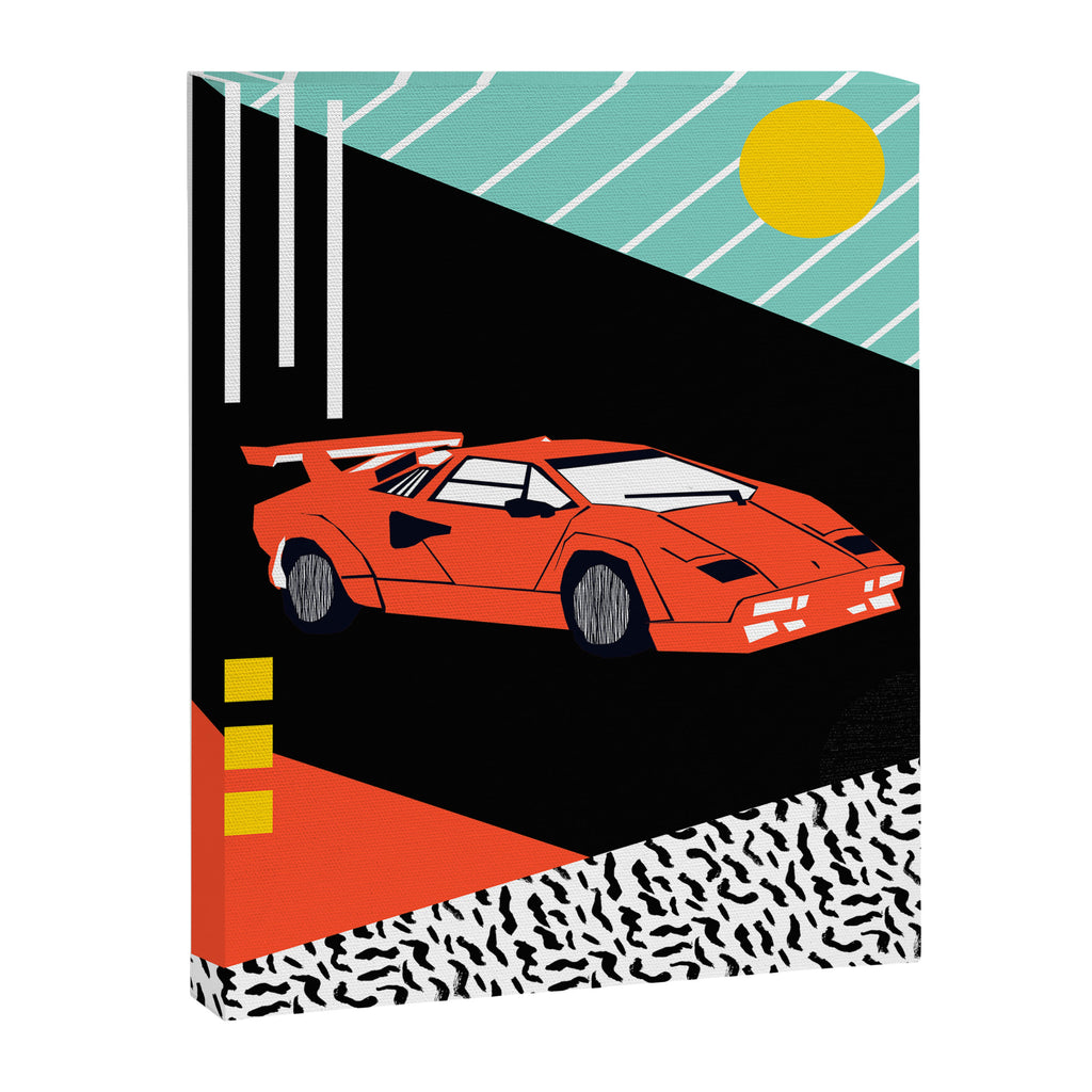 Wicked - sports car 80s retro throwback memphis style motorhead Canvas Print Gallery Image 6