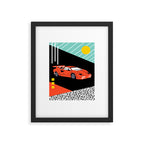 Wicked - sports car 80s retro throwback memphis style motorhead Framed Art Print Gallery Image 5