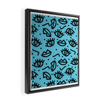 Wowzers - memphis throwback retro neon face eyes fashion print design dorm college trendy gifts Framed Canvas Print Gallery Image 2