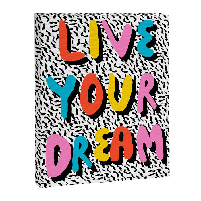 Ya Heard - 1980's throwback retro pattern memphis-style hipster bright colorful pop art minimal rad Canvas Print Gallery Image 1