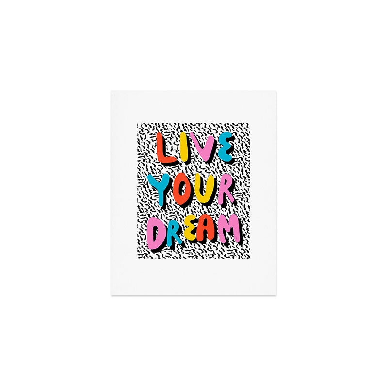 Ya Heard - 1980's throwback retro pattern memphis-style hipster bright colorful pop art minimal rad Art Print Gallery Image 1