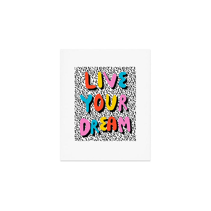 Ya Heard - 1980's throwback retro pattern memphis-style hipster bright colorful pop art minimal rad Art Print Gallery Image 1