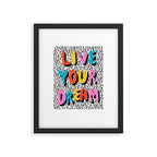 Ya Heard - 1980's throwback retro pattern memphis-style hipster bright colorful pop art minimal rad Framed Art Print Gallery Image 5