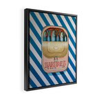 Sardines in blue stripes Framed Canvas Print Gallery Image 2