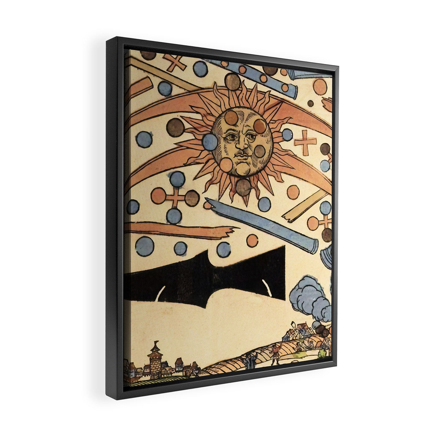 1561 Celestial Phenomenon over Nuremberg Framed Canvas Print Gallery Image 2