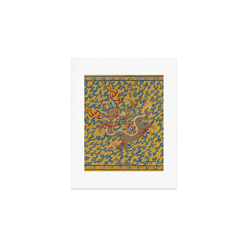 Chinese Dragon Wrapper for the Tapestry Scroll Mingling of Clear and Muddy Water at the Junction of the Jing and Wei Rivers  Art Print Gallery Image 1