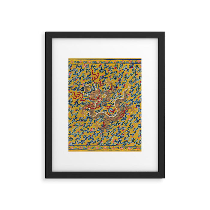Chinese Dragon Wrapper for the Tapestry Scroll Mingling of Clear and Muddy Water at the Junction of the Jing and Wei Rivers  Framed Art Print Gallery Image 1