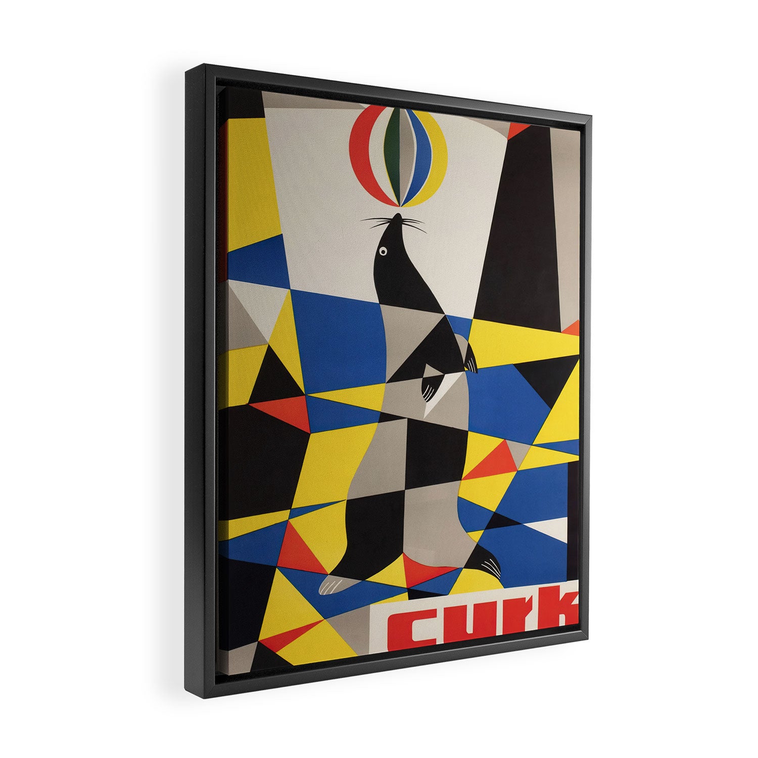 Cyrk Ball Balancing Seal 1961 Polish Circus Poster, Gawor Framed Canvas Print Gallery Image 2