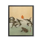 Frog Sumo - Ohara Koson Framed Canvas Print Gallery Image 6