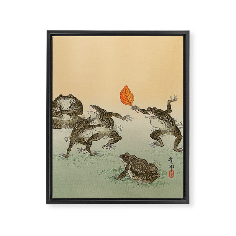 Frog Sumo - Ohara Koson Framed Canvas Print Gallery Image 6