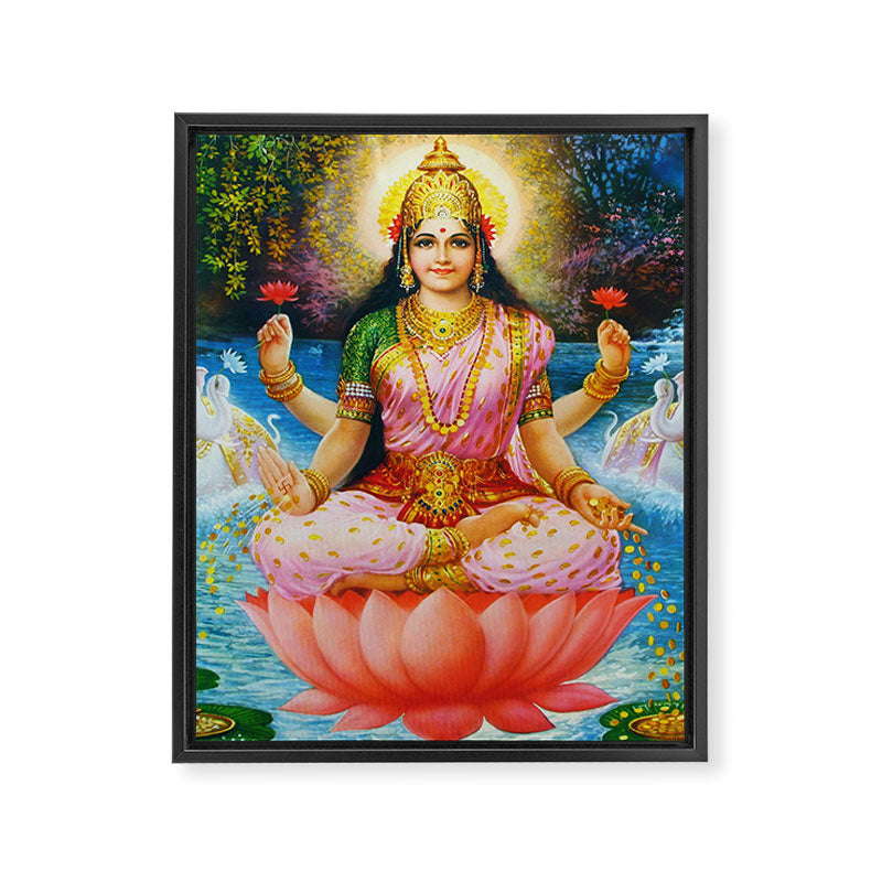 Goddess Lakshmi Hindu Framed Canvas Print Gallery Image 1
