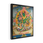 Green Tara On Lotus Throne - Buddhist Thangka Framed Canvas Print Gallery Image 2