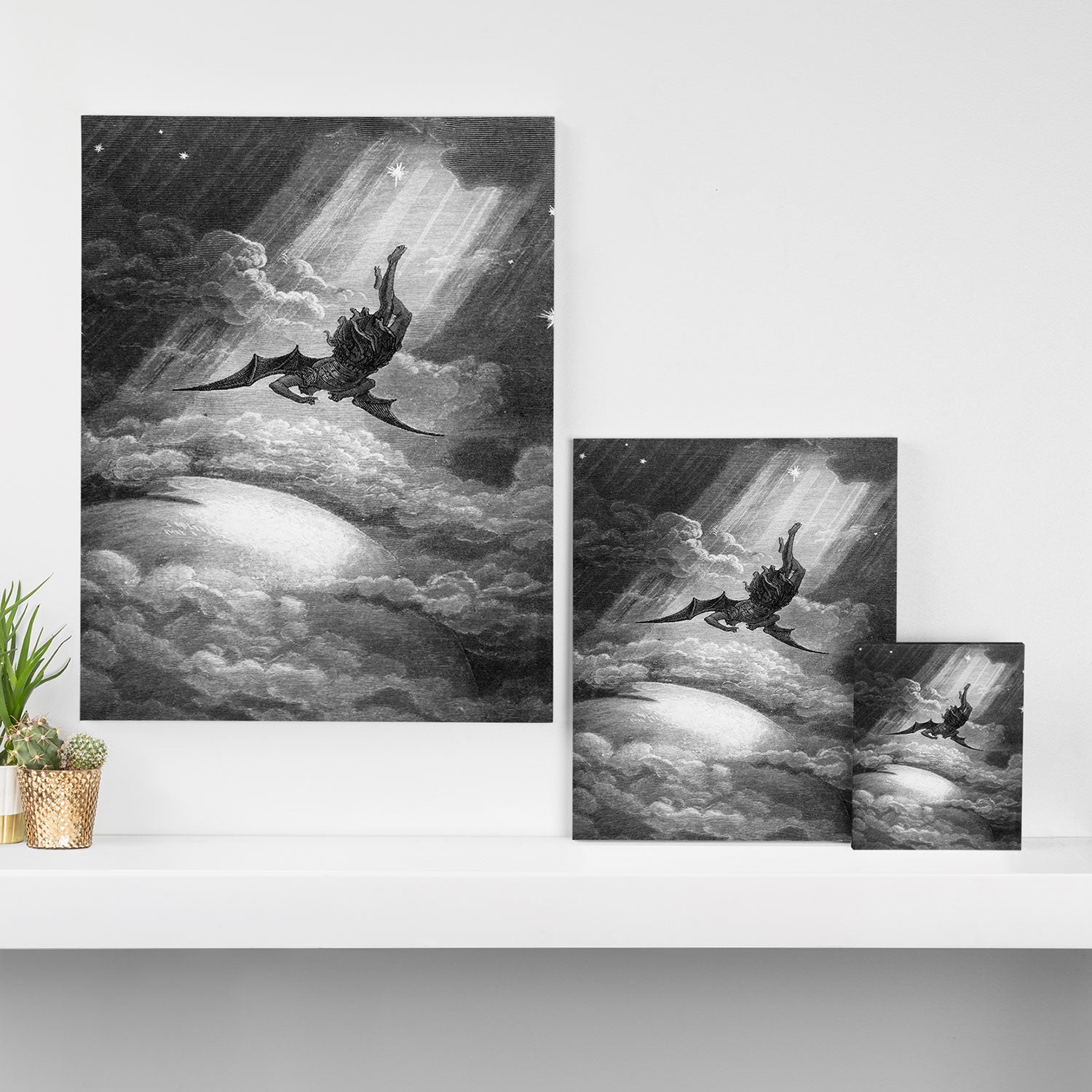 Gustave Doré Paradise Lost Fall to Earth Canvas Print Gallery Image 3