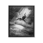 Gustave Doré Paradise Lost Fall to Earth Framed Canvas Print Gallery Image 6
