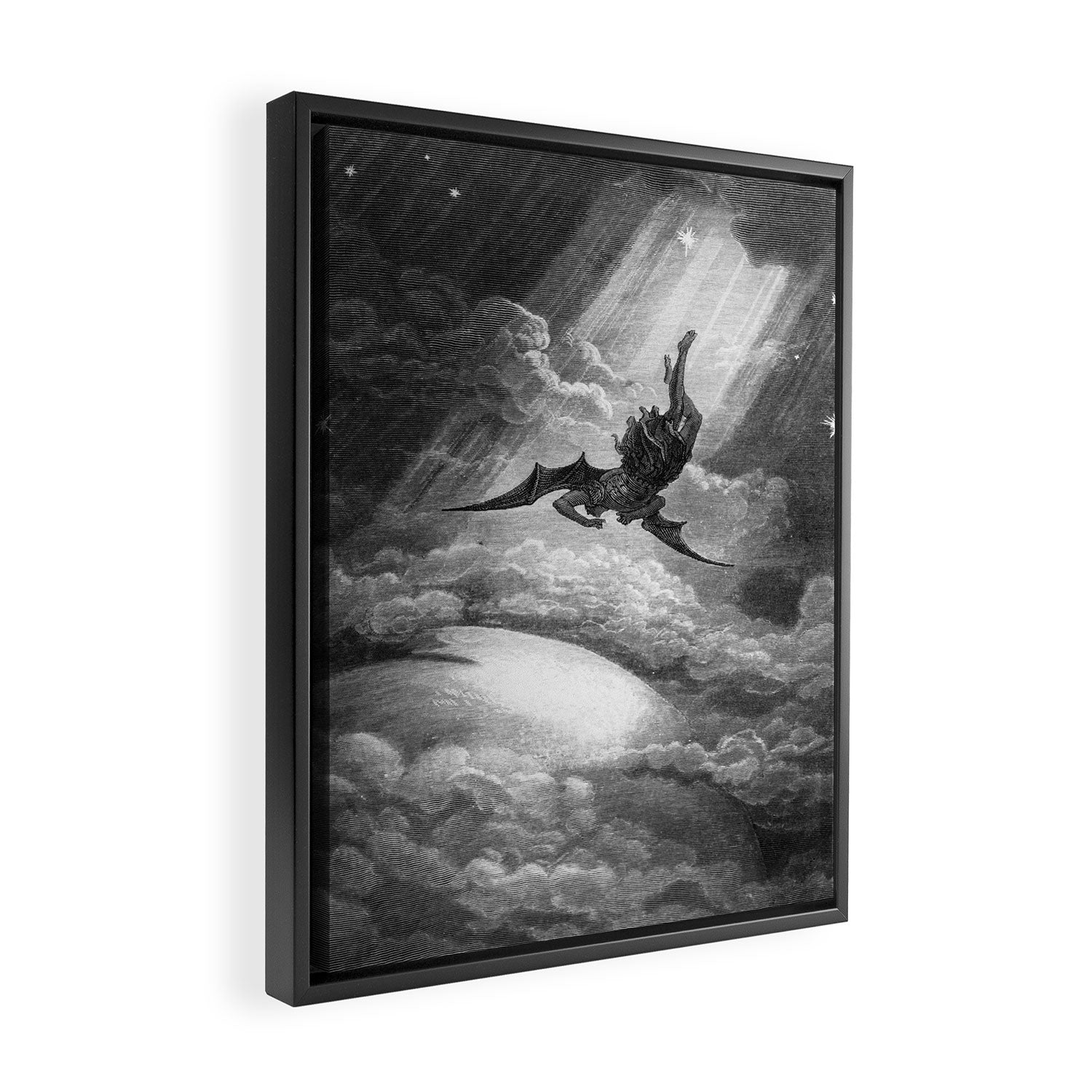 Gustave Doré Paradise Lost Fall to Earth Framed Canvas Print Gallery Image 2