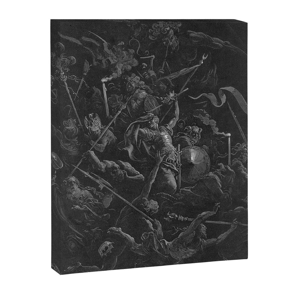 Gustave Dore - Chaos watches as the Rebel Angels are thrown into Hell (Milton's Paradise Lost) Canvas Print Gallery Image 6