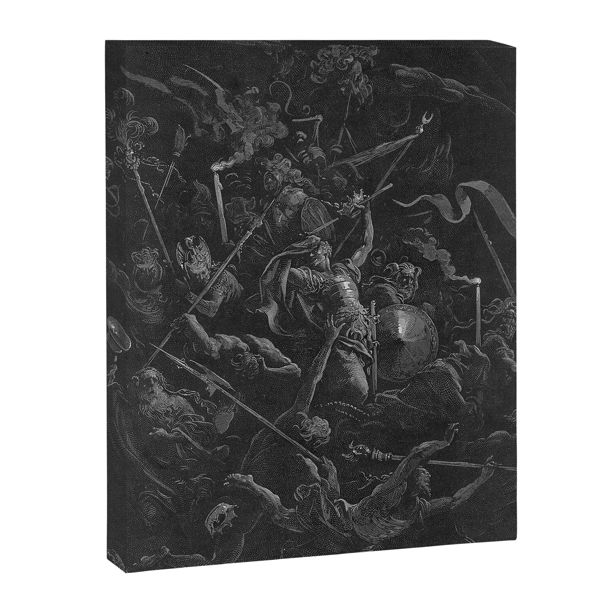 Gustave Dore - Chaos watches as the Rebel Angels are thrown into Hell (Milton's Paradise Lost) Canvas Print Gallery Image 6
