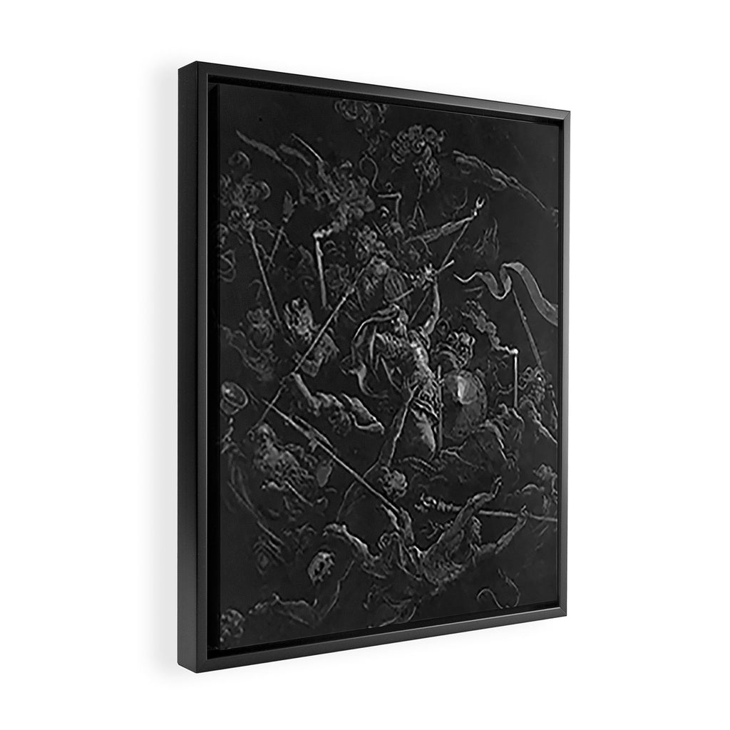 Gustave Dore - Chaos watches as the Rebel Angels are thrown into Hell (Milton's Paradise Lost) Framed Canvas Print Gallery Image 2