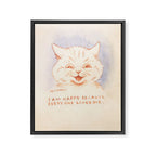 'I Am Happy Because Every One Loves Me' Louis Wain Cat Framed Canvas Print Gallery Image 6
