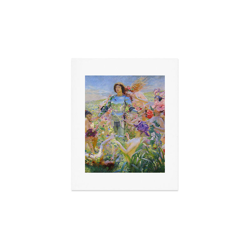 Le Chevalier aux Fleurs -Georges Rochegrosse The Flower Knight Art Print Gallery Image 1