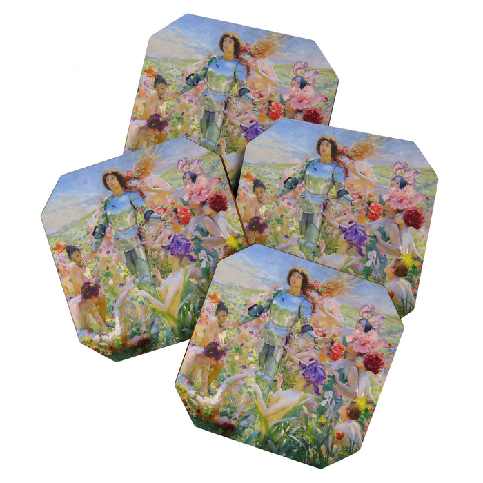 Le Chevalier aux Fleurs -Georges Rochegrosse The Flower Knight Coaster Gallery Image 1