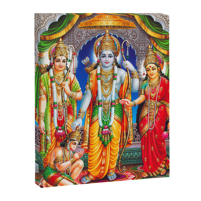 Lord Ram Devi Sita, Laxman Lord Hanuman Painting Canvas Print Gallery Image 1