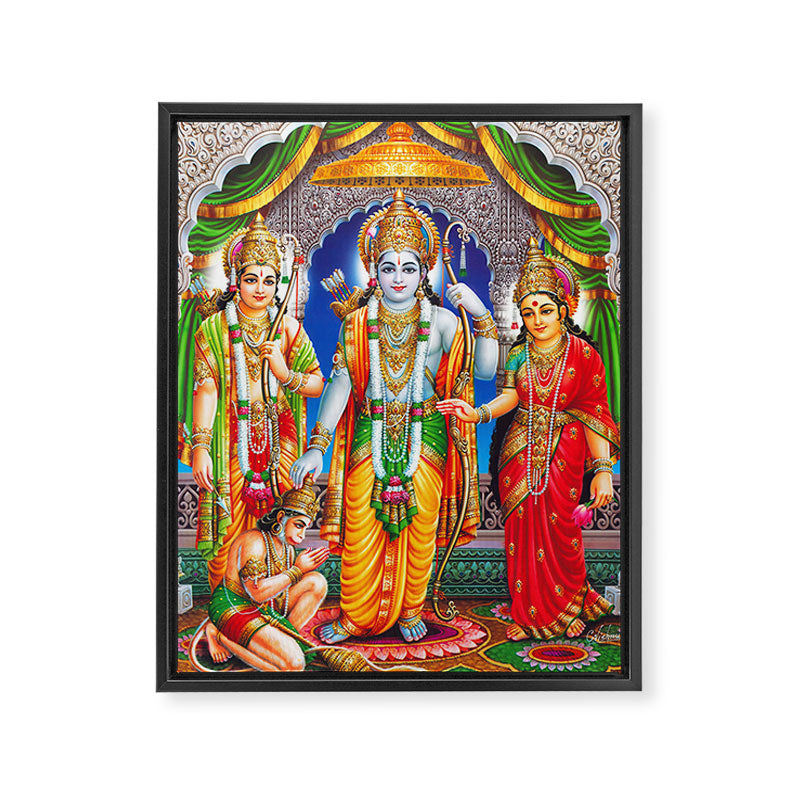Lord Ram Devi Sita, Laxman Lord Hanuman Painting Framed Canvas Print Gallery Image 6