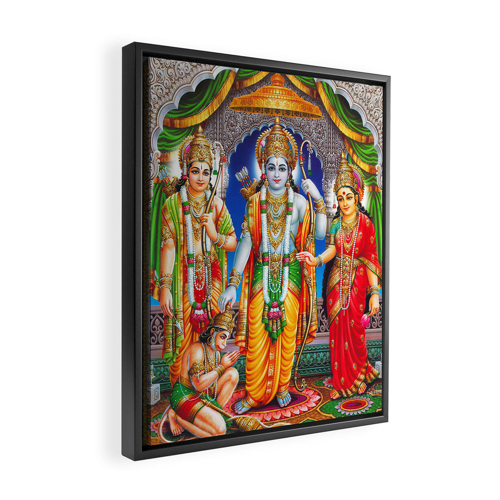 Lord Ram Devi Sita, Laxman Lord Hanuman Painting Framed Canvas Print Gallery Image 2
