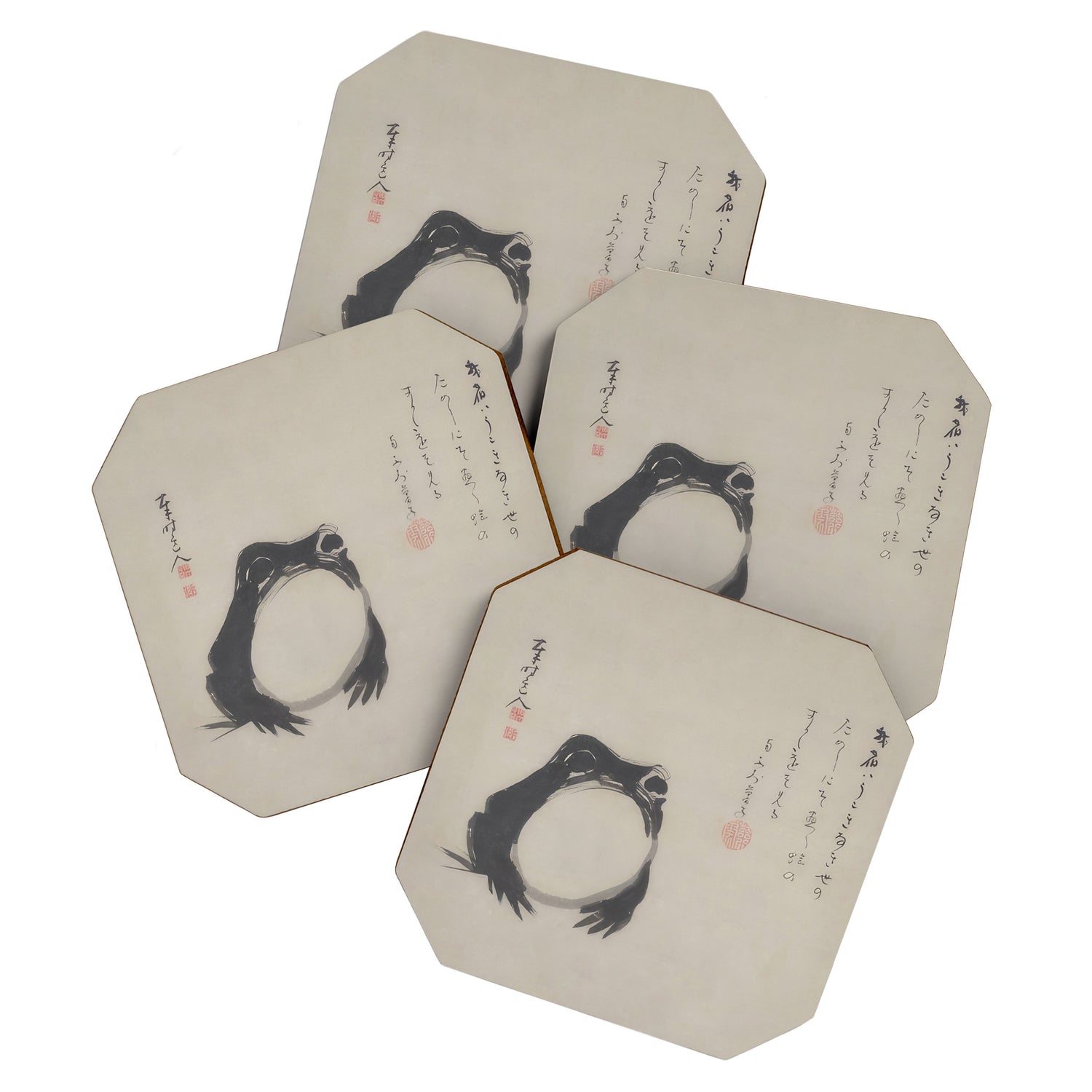 Matsumoto Hoji Frog Japanese Woodblock Art Coaster Gallery Image 1