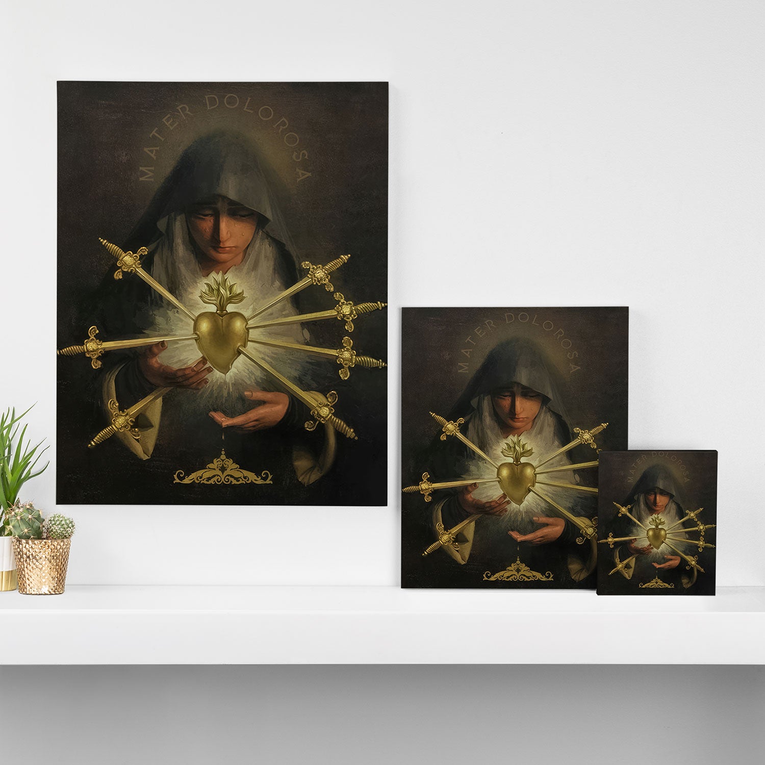 Our Lady of Sorrows Mater Dolorosa Mary Painting Canvas Print Gallery Image 3