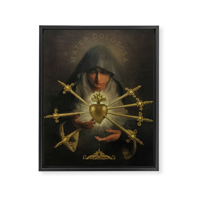 Our Lady of Sorrows Mater Dolorosa Mary Painting Framed Canvas Print Gallery Image 6