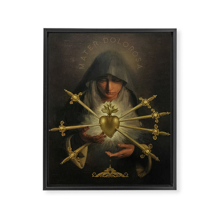 Our Lady of Sorrows Mater Dolorosa Mary Painting Framed Canvas Print Gallery Image 1