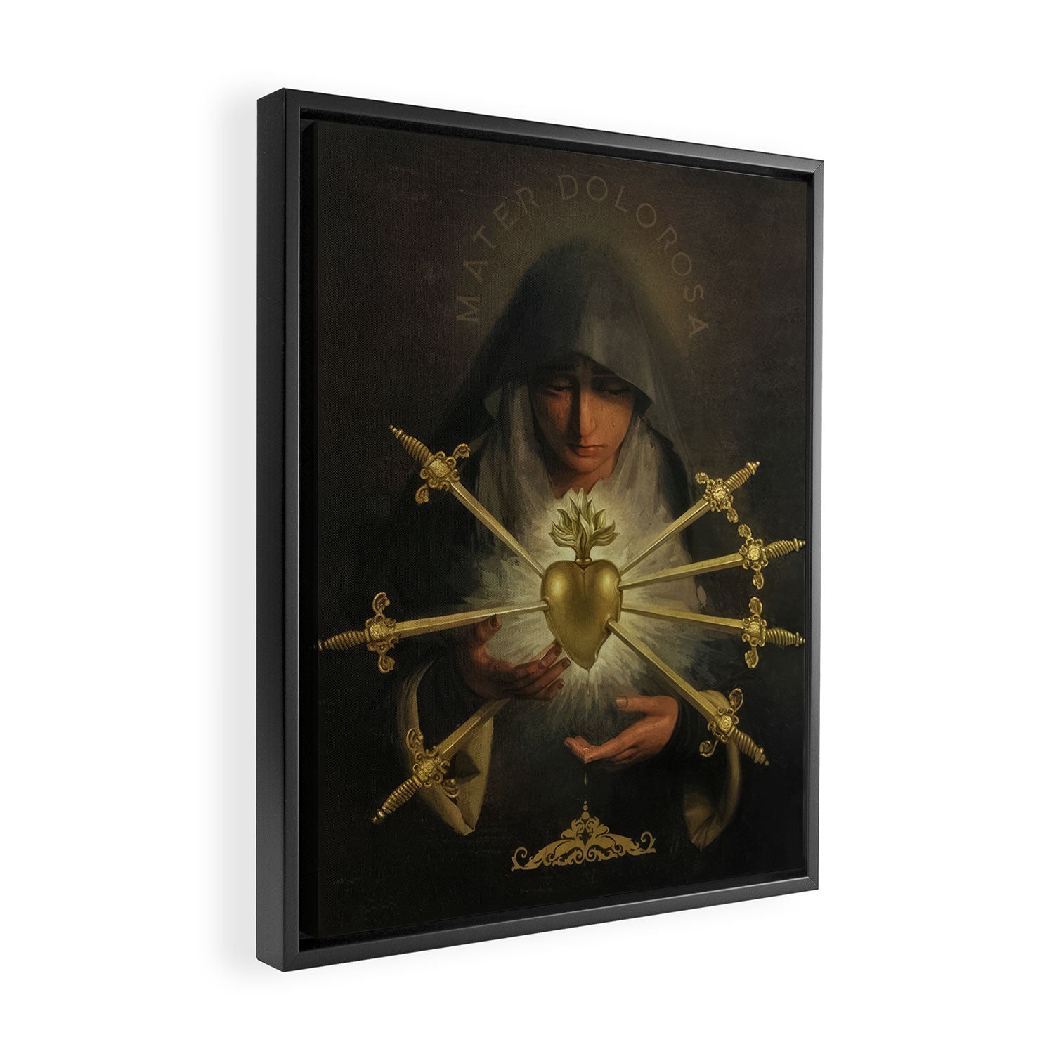Our Lady of Sorrows Mater Dolorosa Mary Painting Framed Canvas Print Gallery Image 2