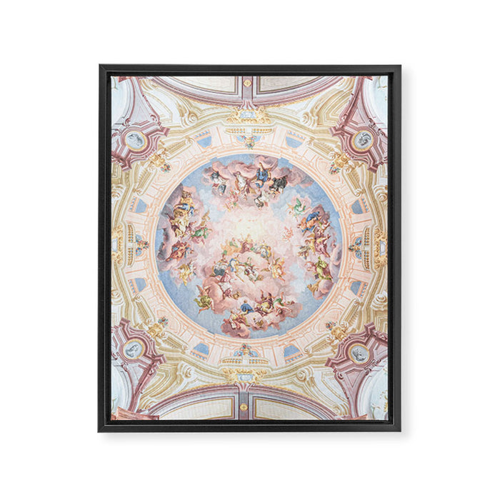 Renaissance Ceiling Painting Gods Angels Fresco Framed Canvas Print Gallery Image 1