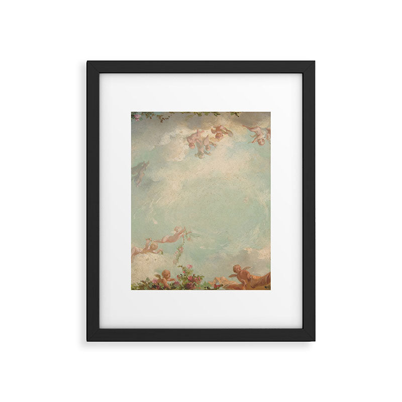 Renaissance Mural Angels in the Clouds Cherubs Painted Ceiling Design Framed Art Print Gallery Image 5