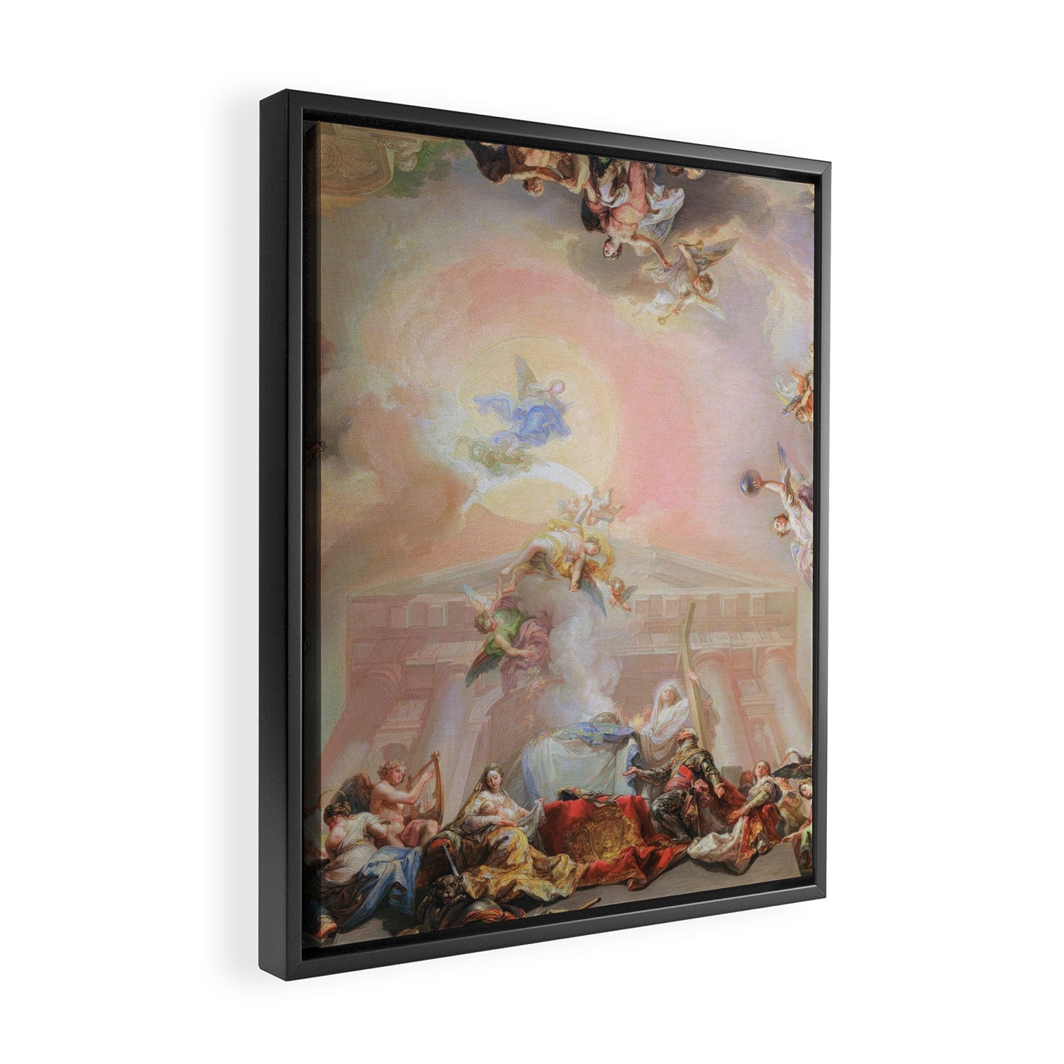 Renaissance Painting Angels Cherubs Aesthetic Allegorical Scene Framed Canvas Print Gallery Image 2