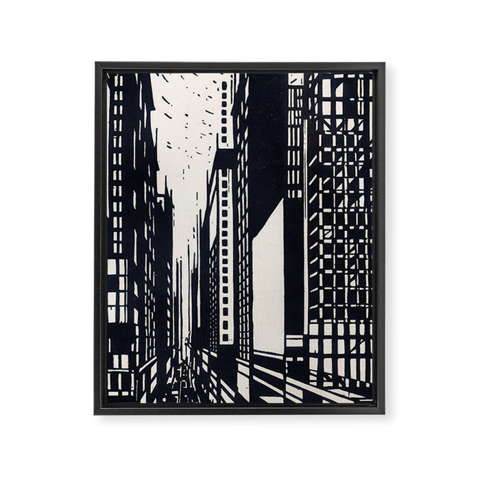 Skyscraper under construction - Max Thalmann 1925 Framed Canvas Print Gallery Image 1
