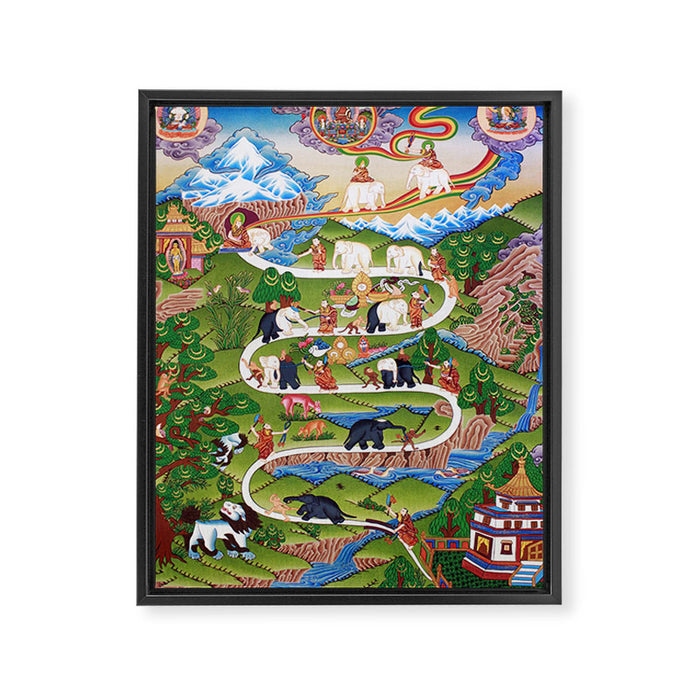 The Nine Mental Abidings Buddhist Path of Samatha Framed Canvas Print Gallery Image 1