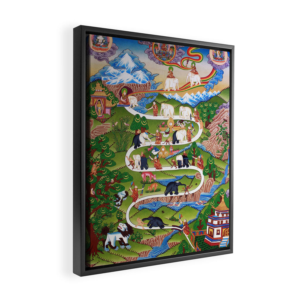 The Nine Mental Abidings Buddhist Path of Samatha Framed Canvas Print Gallery Image 2