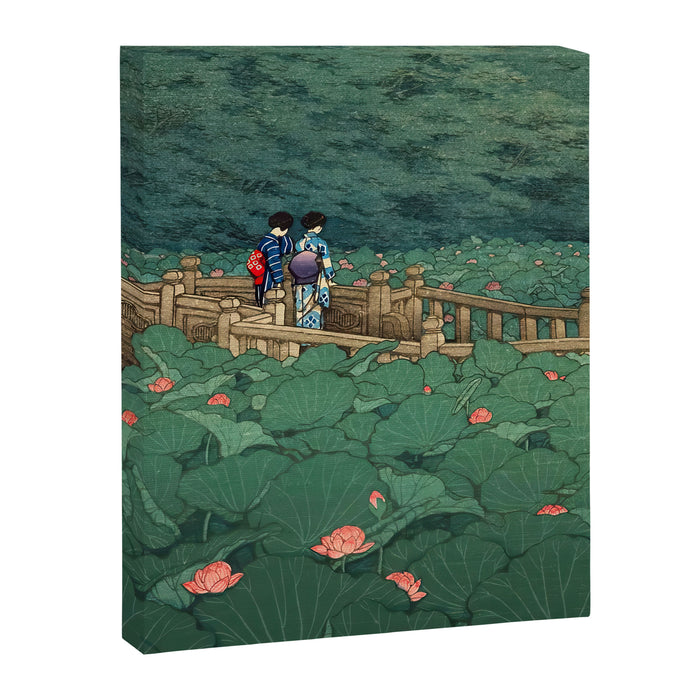 The Pond at Benten Shrine in Shiba Hasui Kawase Canvas Print Gallery Image 1