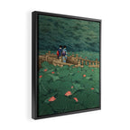 The Pond at Benten Shrine in Shiba Hasui Kawase Framed Canvas Print Gallery Image 2