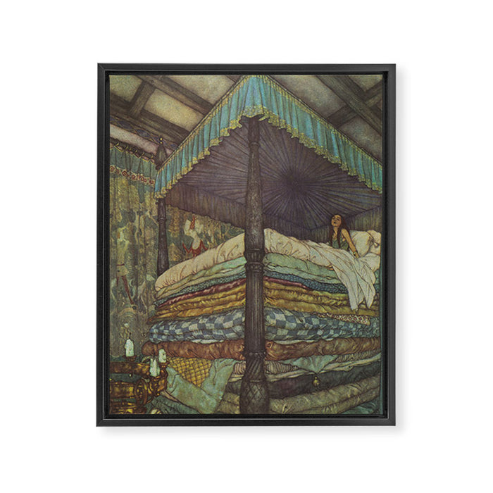 The Princess and the Pea - Edmund Dulac 1911  Framed Canvas Print Gallery Image 1