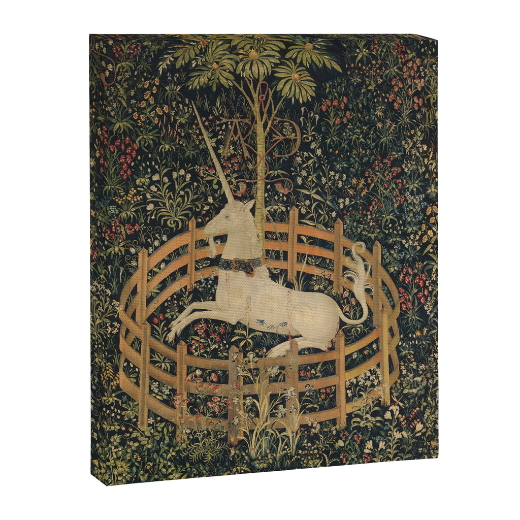 The Unicorn Rests in a Garden (from the Unicorn Tapestries) Canvas Print Gallery Image 6