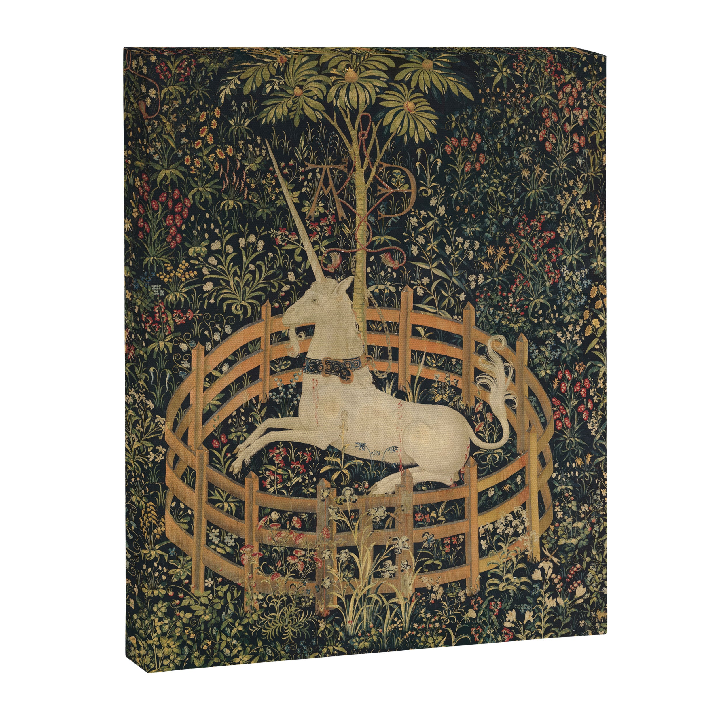 The Unicorn Rests in a Garden (from the Unicorn Tapestries) Canvas Print Gallery Image 6