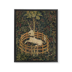 The Unicorn Rests in a Garden (from the Unicorn Tapestries) Framed Canvas Print Gallery Image 6